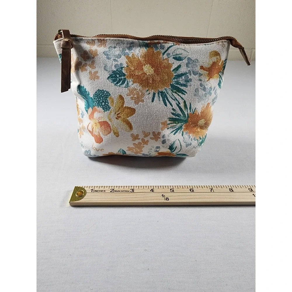 Mary & Martha‎ Floral Makeup Pouch Women Canvas Cosmetic Bag Religious Christian